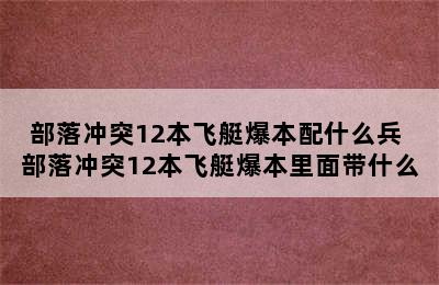 部落冲突12本飞艇爆本配什么兵 部落冲突12本飞艇爆本里面带什么